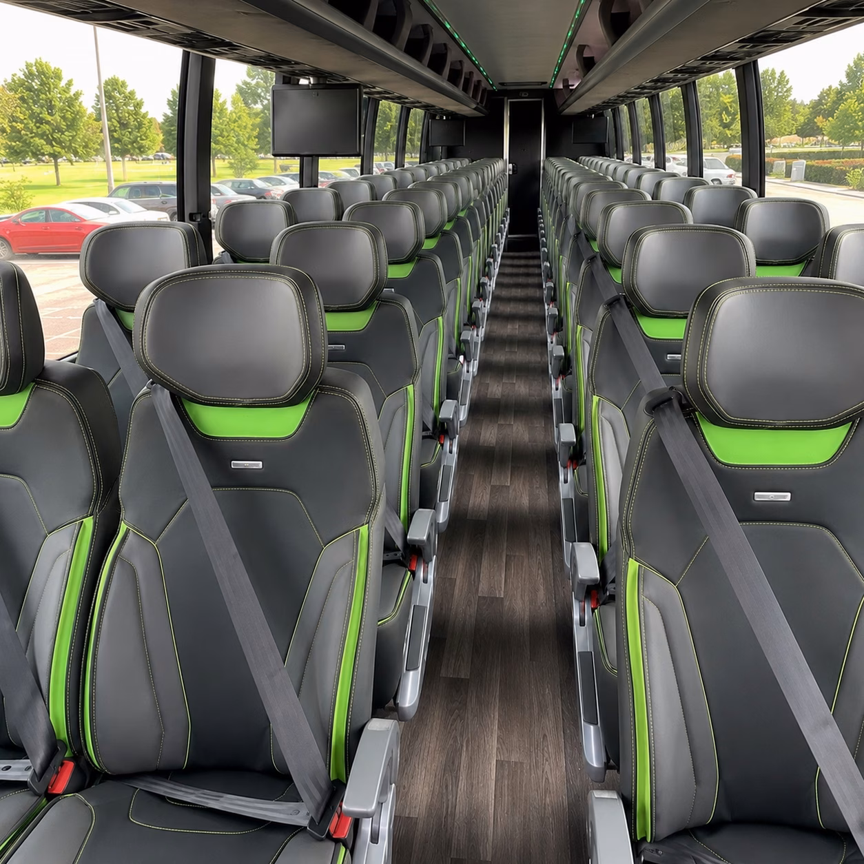 56 passenger charter bus interior